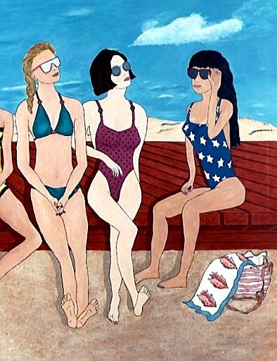 Three of the Nine Ccensored Girls at the Beach in Connecticut